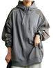 Antiqua Long One Size Gray Women's Color-Scheme Hoodie, Sleeve, ZA-00236, 15,