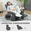 Recliner Chair, Adjustable Reclining Chair with Adjustable Leg Support, Modern Living Room Chair with Fabric Cover, Grey