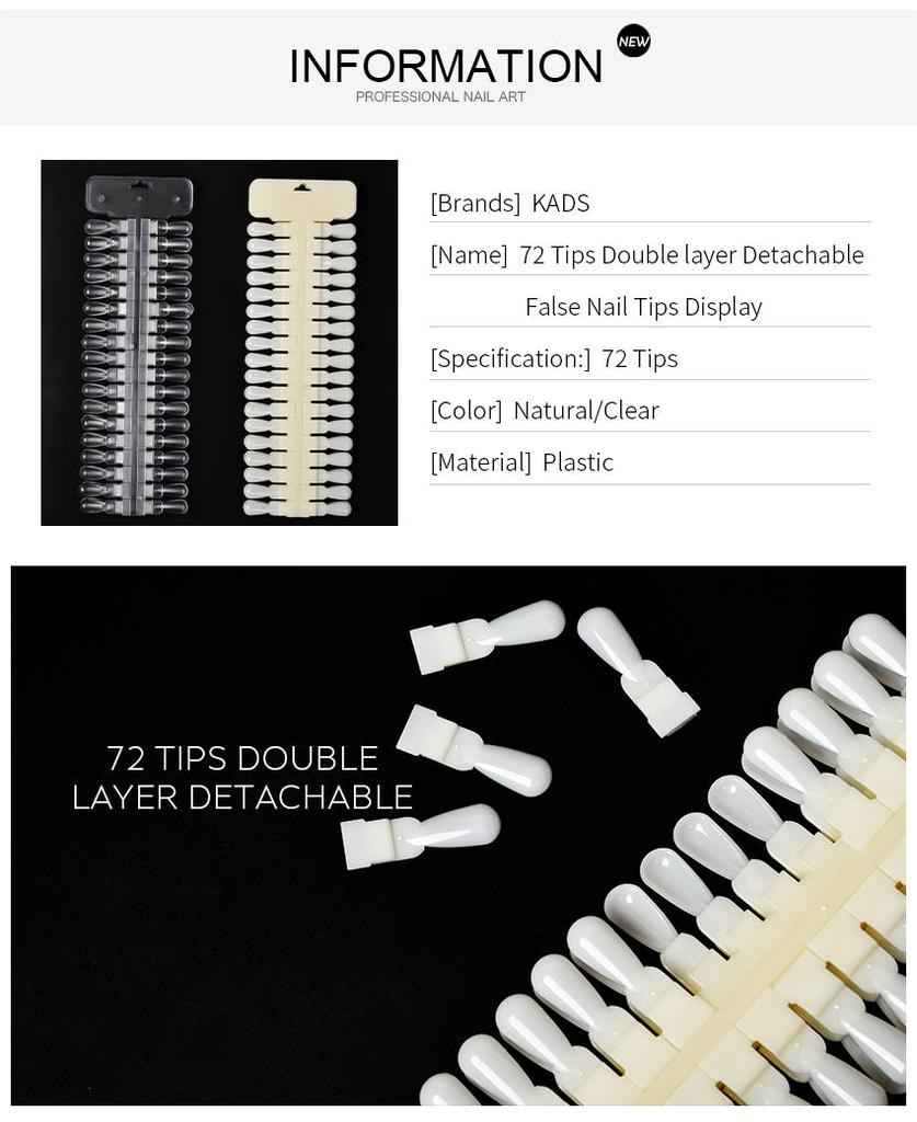 kads 72 съемные накладные ногти, палитра цветов для дизайна ногтей, поддельная практика, дисплей для ногтей, акриловый УФ-гель-лак, инструмент для цветной доски