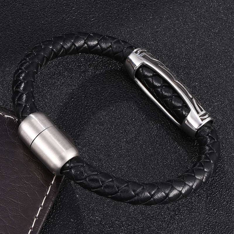 Trendy Leather Bracelet Men Charm Bracelets & Bangles Handmade Jewelry