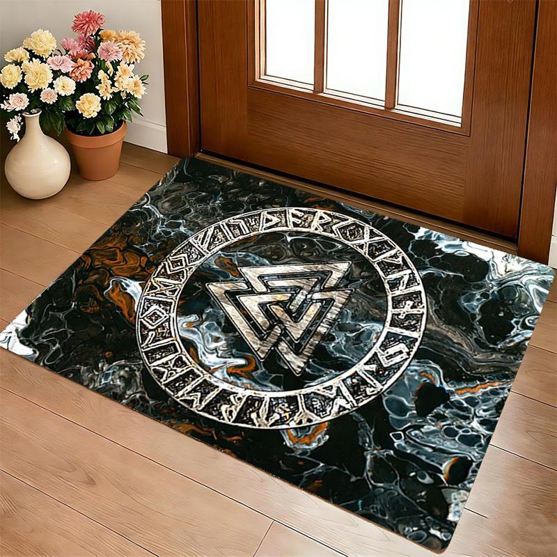 Valknut Symbol Living Room Nonslip Area Rug Soft Carpet For Bedroom Game Playroom Sofa Office Home Decor Doormat Christmas Gift C930807
