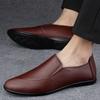 Мужская обувь повседневная кожаная обувь мужская из мягкой кожи на мягкой подошве обувь Doudou дышащая обувь для ленивых обувь для вождения на одном педале маленькие белые туфли