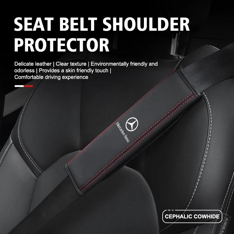 Car Seat Belt Cover Shoulder Strap Protector Pad Accessories For Mercedes Benz AMG A C E S G Class W201 W210 W108 W204 W205 W203 IA1