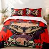 Chainsaw Man Custom Name 3pc set Perfect for bedroom use Comfortable bedding set includes a duvet cover and two pillowcases Ideal birthday or Christma
