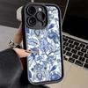 Чехол для телефона iPhone 17 Air 16E 15 16 Pro Max Сине-белый фарфоровый узор Чехол 14 Plus 13 12 Mini Мягкий корпус Силиконовый Забавный