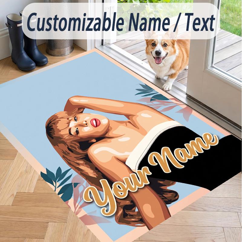 Custom Text Sabrina Carpenter Pattern Floor Rug Soft Indoor Carpet Mat Living Room Bedroom