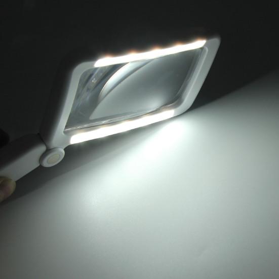 Увеличительное стекло со светодиодной подсветкой. Складная конструкция ручки. Увеличение высокой мощности. Легкая ручная лупа. Помощь при чтении для пожилых людей.