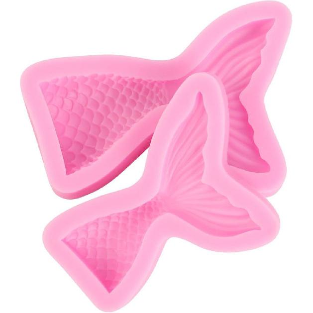 Silicone Mermaid Tail Mold Baking Cake Decoration Jelly Sugar Craft Chocolate Fondant Gumpaste Pastry Clay Candy Making Ice Cube Tray Fimo Soap Molds