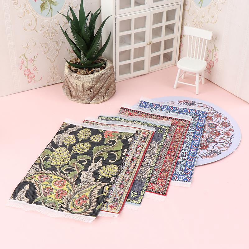 1:12 Миниатюрный кукольный домик, напольный коврик, напольный коврик, спальня, гостиная, модель, декор, игрушка, кукольный домик, аксессуары