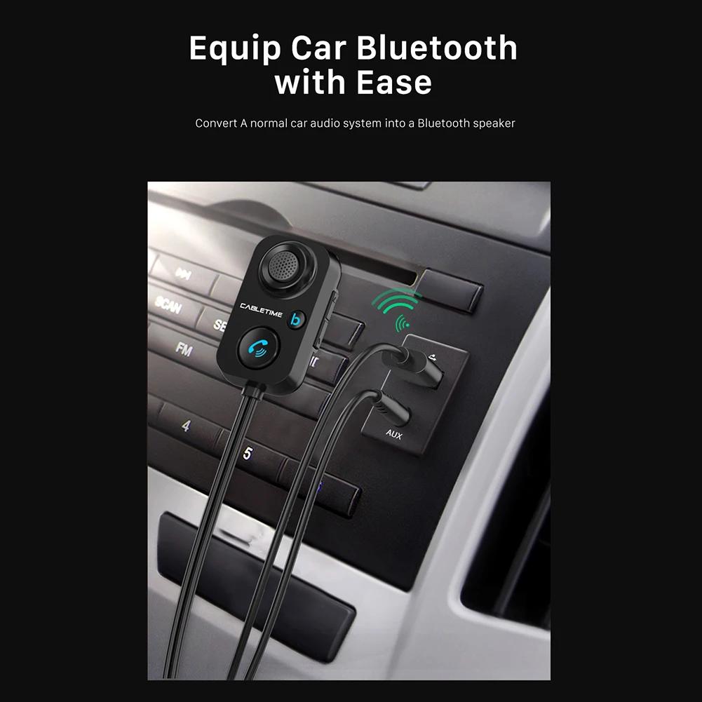 Автомобильный Bluetooth-приемник 5.1 AUX Аудио 3,5 мм Беспроводной адаптер для громкой связи Автомобильный усилитель Динамик Наушники Авто BT-передатчик