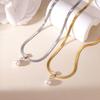 Fashionable Fine Necklace New Pearl Pendant with Zircon  Stainless Steel Necklace Ladies