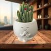 Smile Face Planter with Drainage Hole Smile Face Flower Container Cute Plant Succulent Pot for Home Room Decor
