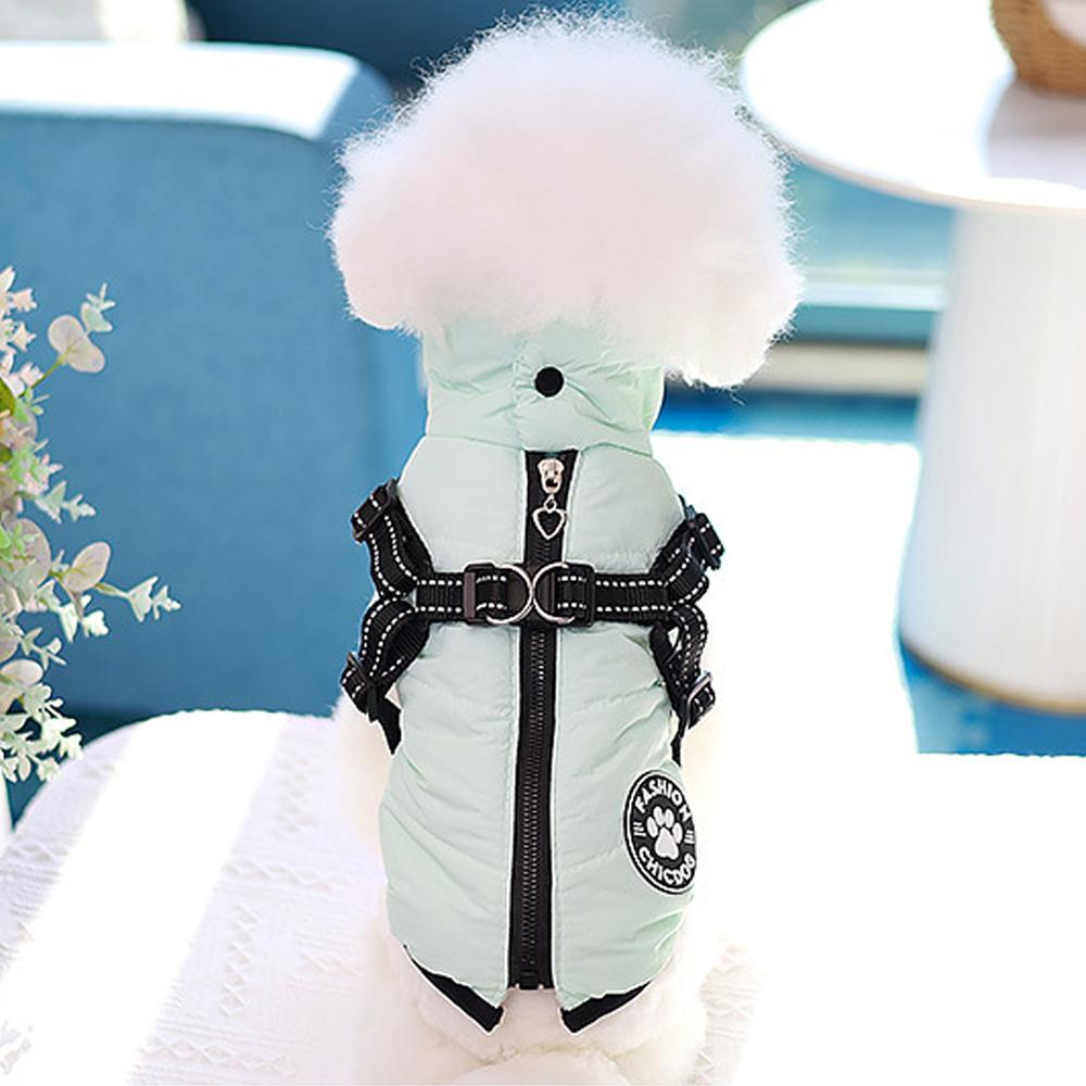 Pet Dog Coat with Harness, Winter Dog Coats, Fleece Dog Jacket, Waterproof Puppy Costume, Cold Weather Thick Dog Clothes, for Small Medium Dogs
