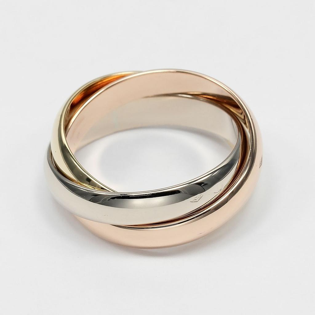 CARTIER Trinity Ring 0.1" band K18 Gold (YGxPGxWG) #4.3(US Size) 6.57g Women Used