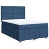 Maison Exclusive - Sommier à lattes de lit avec matelas Bleu 140x200 cm Tissu