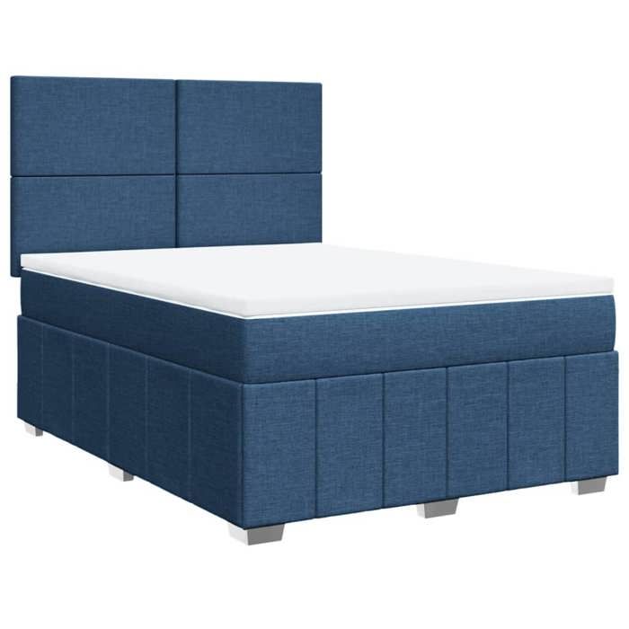 Maison Exclusive - Sommier à lattes de lit avec matelas Bleu 140x200 cm Tissu
