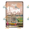 Металлическая табличка 'Путешествие по городу', Декор для стен с городским пейзажем 20x30см