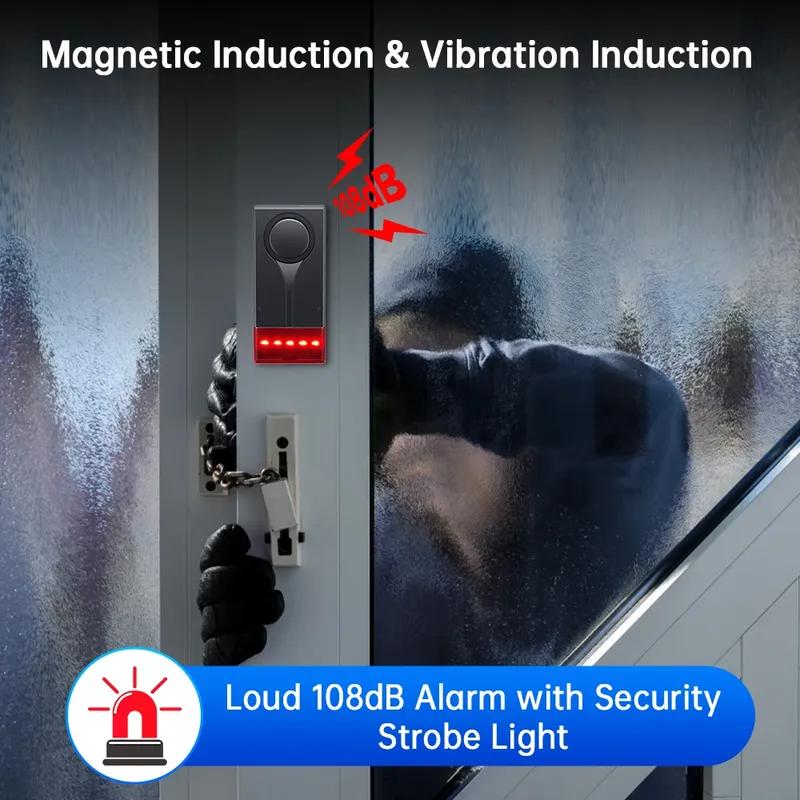 Extractme Car Anti-Theft Vibration Sound & Light Alarm 108dB Wireless Remote Door Window Vehicle Security Interior Alarm System