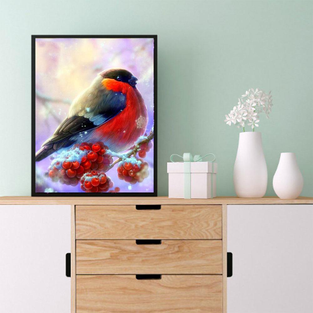 5D Diy Алмазная картина «Красный цветок сливы и красная сорока», набор для вышивки крестом, полная алмазная вышивка, мозаика, художественная картина, декор из страз, подарок