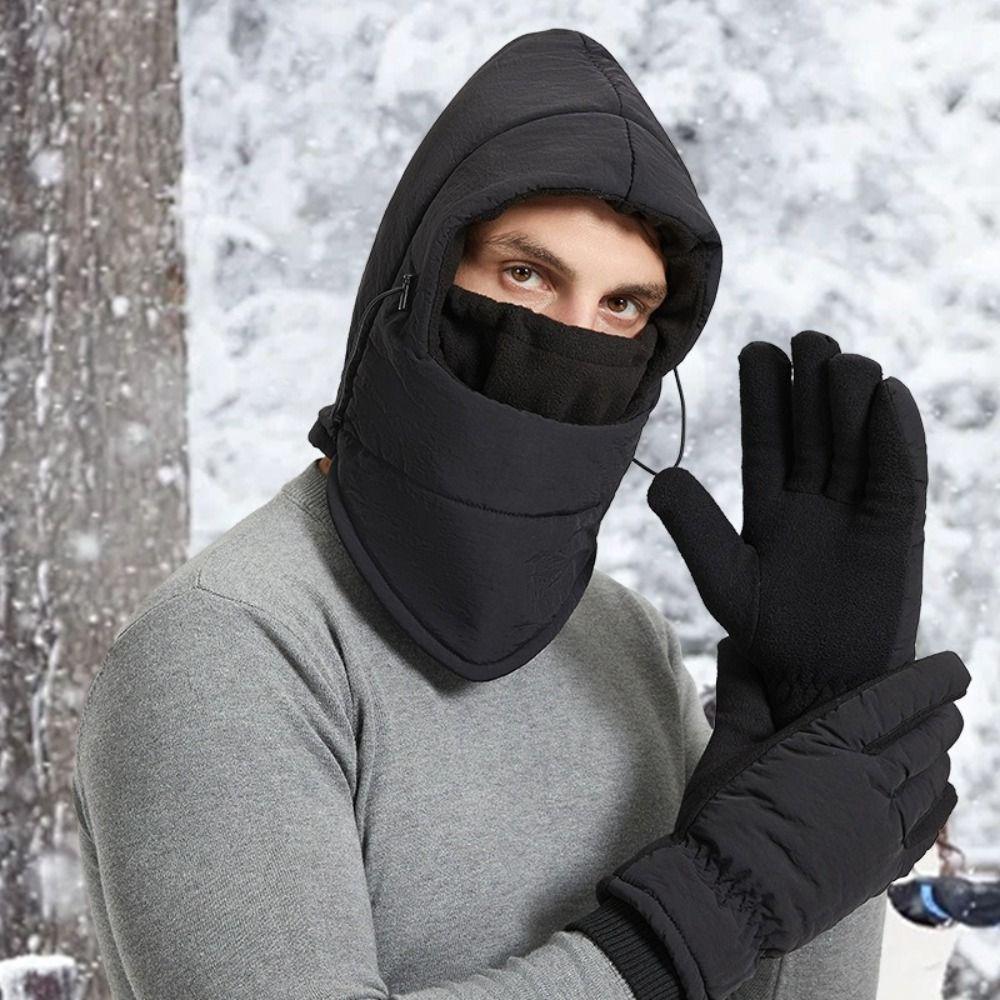 Теплая плюшевая шапка-пуловер, дышащая защита лица, грелка для шеи, новая зимняя теплая шапка, зимняя погода