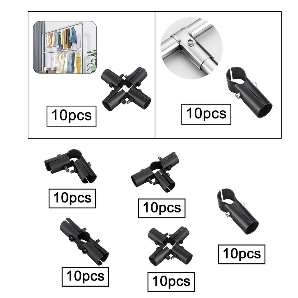 10x Tube Connector Pipe Fitting for Shelf Frame Cabinets Simplified Sheds