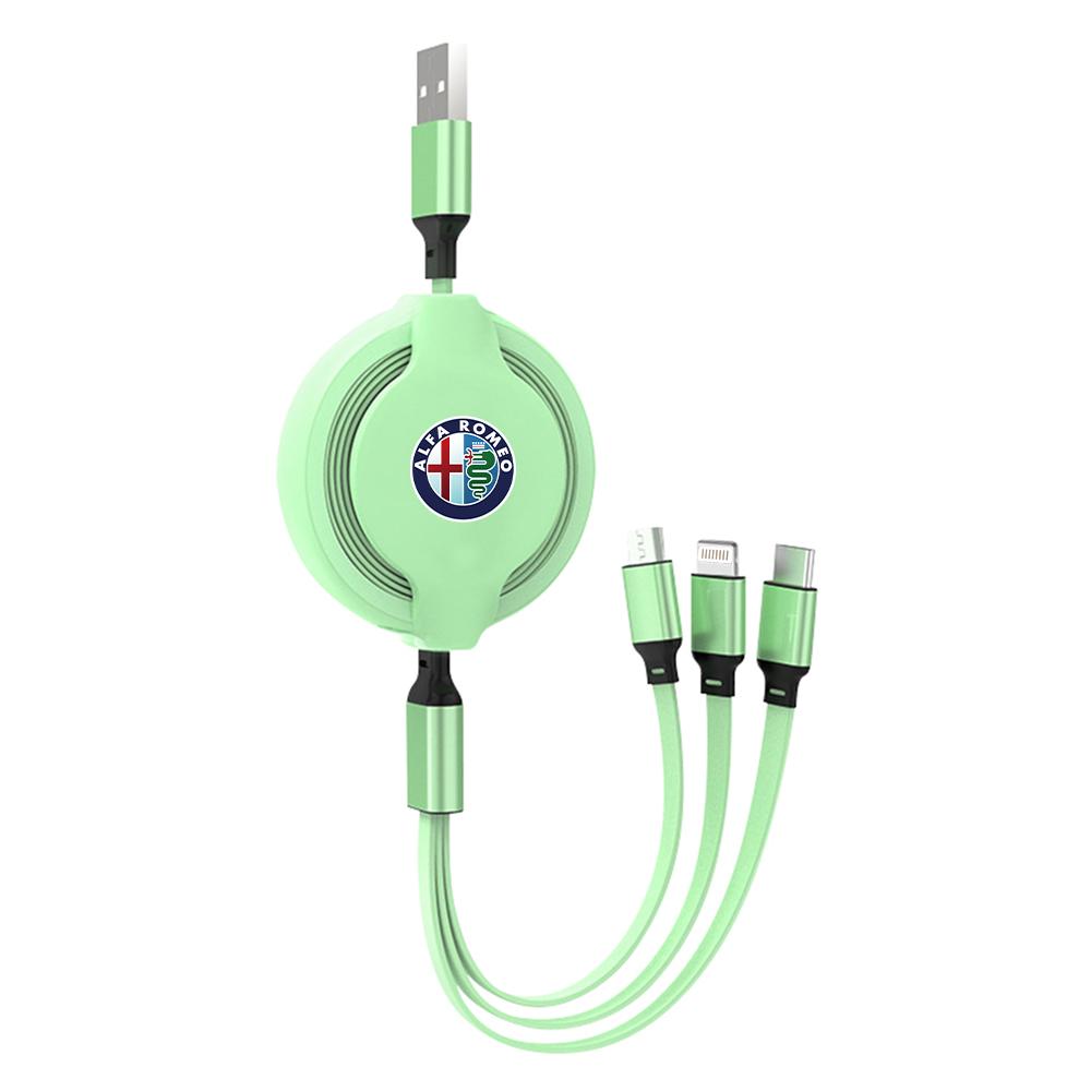 For Alfa Romeo Fast Charging Cord 3 In 1 USB Type C Android Charger Cable For Alfa Romeo Giulietta Tonale GT 159 156 147 Mito BrGF8