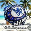 Custom Name Personalized Chelsea F.C Print Umbrella, Auto Open Close, 8‑Rib Sturdy Frame, Commute Camping Hiking Use, Birthday Gift