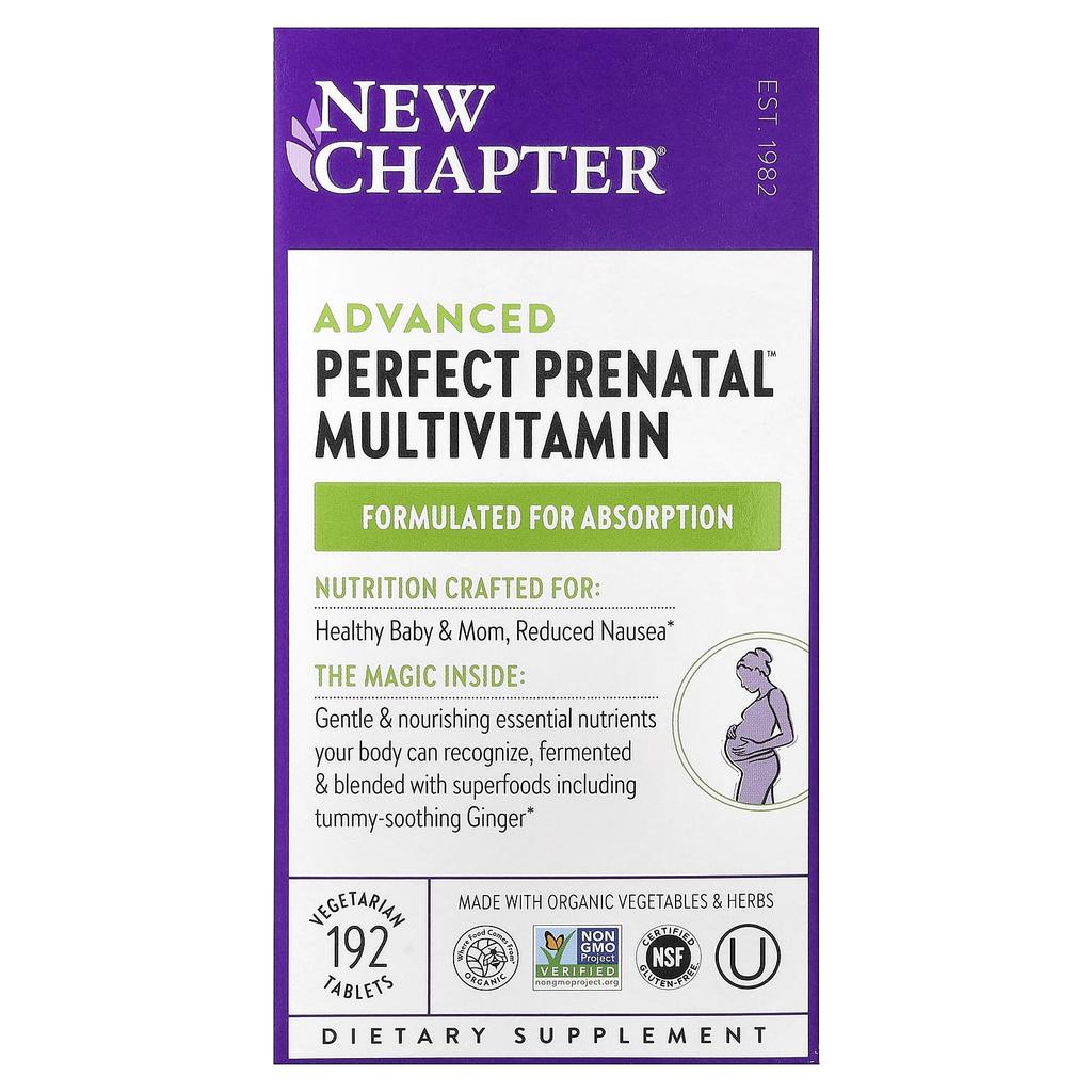 New Chapter Advanced Perfect Prenatal Multivitamin, Veggie Tablets 192 Tablets