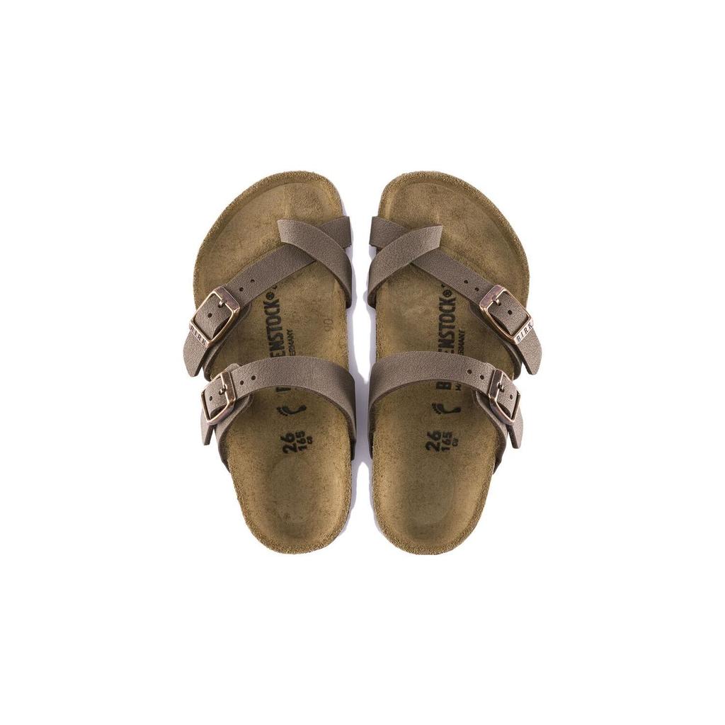 Birkenstock Synthetic Leather Round Toe Versatile Comfortable Thick Sole Slide Sandals Kids sandals Mocha-Brown 1014177