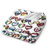 Eurovision Song Contest Flags Hearts Blanket Soft Warm Flannel Throw Blanket Bedspread for Bed Living Room Picnic Travel Home