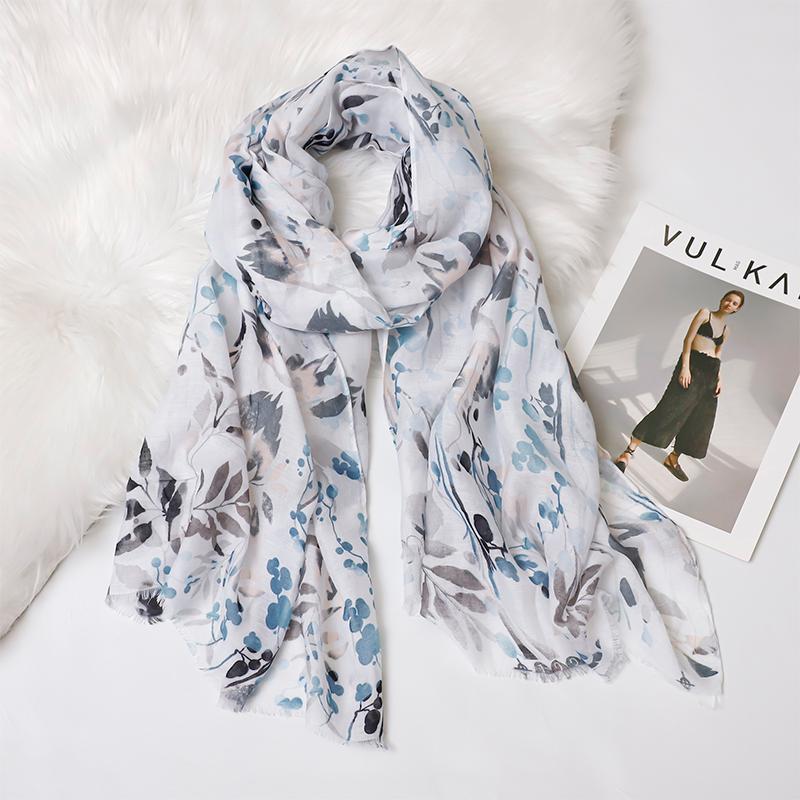 Хлопковый шаль с цветочным тиснением; Вискозный шарф для женщин; пляж; Солнцезащитный; Мусульманский хиджаб-обертывание