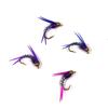 6PCS #12 Psycho Prince Nymph Crazy Purple Prince Nymph Fly Bright Brass Bead Head Trout Fishing Flies