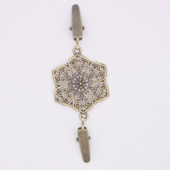 Винтажный женский свитер с двойным зажимом и полым цветком, воротник рубашки, кардиган, клипса