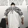 Harajuku Oversized Wing Pattern Round Neck Tshirts Men Clothing Casual Hip Hop Sports Short Sleeve Tops Streetwear