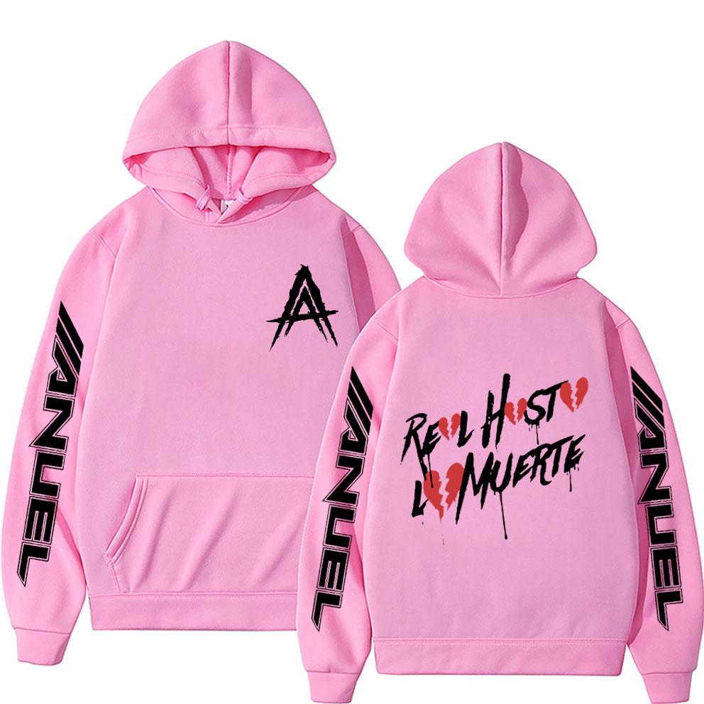 Худи Anuel AA Real Hasta La Muerte Мужские Женские Модные Эстетичные Хип-Хоп Толстовки Оверсайз Худи