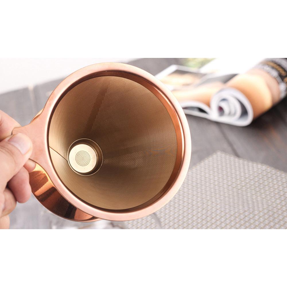 Stainless Steel Filter Cup Integrated Coffee Filter Gold Hand-made Coffee Household Drip Coffee