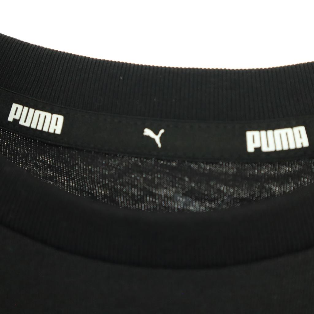 Неиспользованная футболка с принтом логотипа PUMA с коротким рукавом 50,4" черная детская б/у