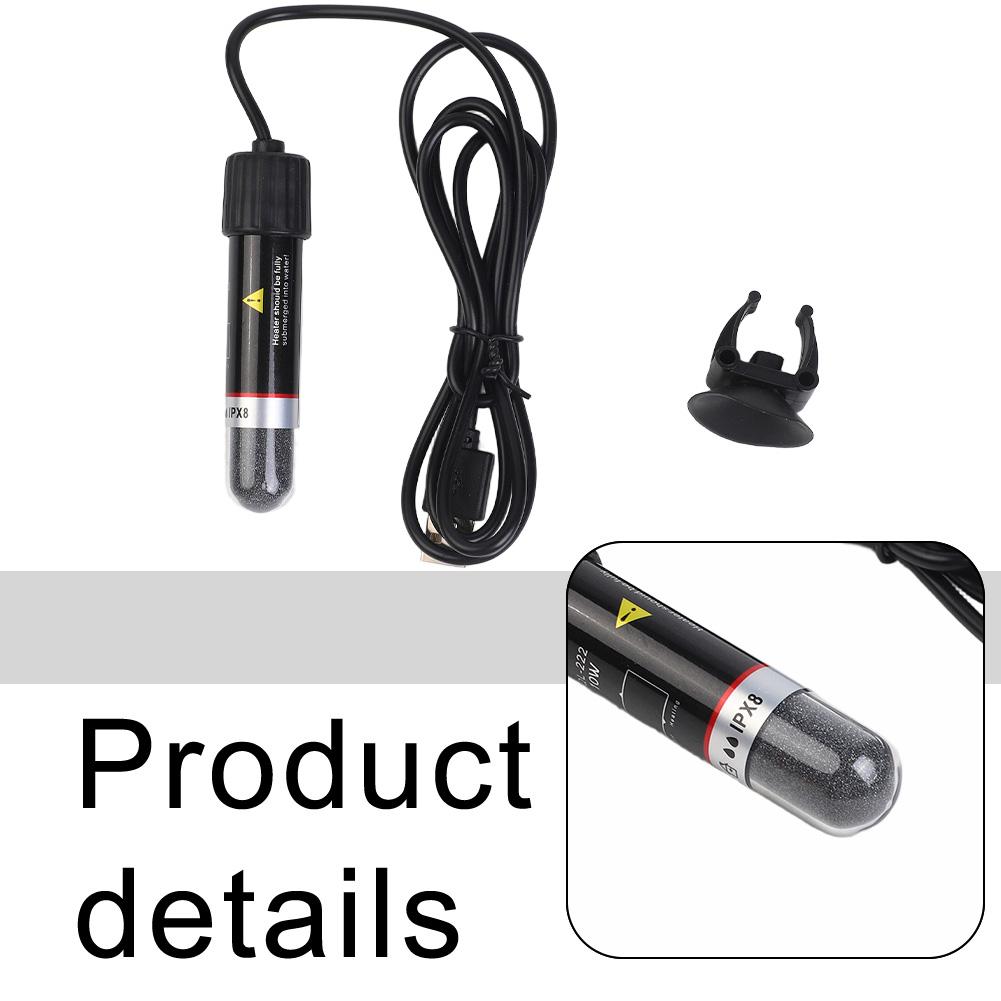 USB Мини-аквариумный нагреватель 10 Вт Автотермостат Погружной обогреватель для аквариума 26° Автоматическая постоянная температура Маленький нагреватель
