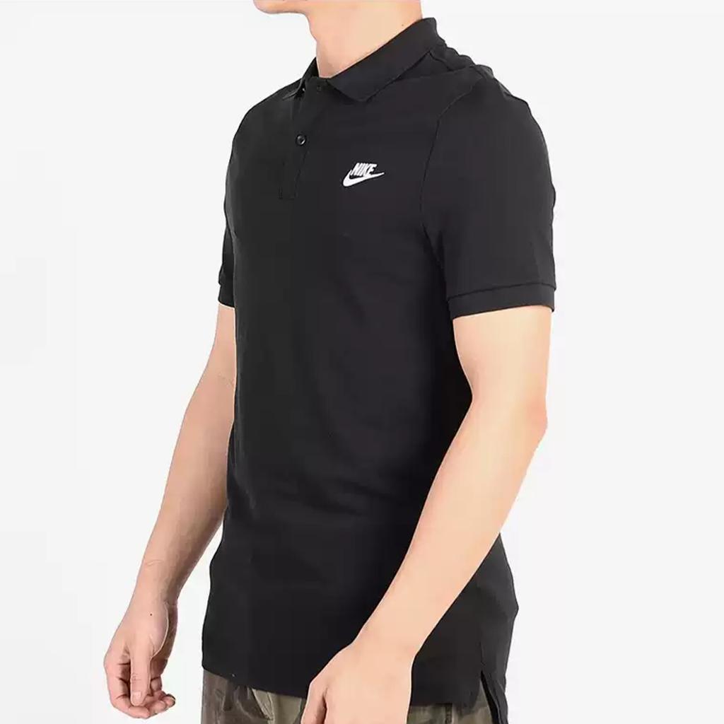 Nike Мужские рубашки-поло Чисто-черные С воротником Умеренные 727331-010