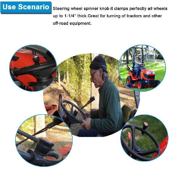 Ketofa  Universal 77700-01540 Steering Wheel Spinner Knob For Kubota Tractors, Black, Polyurethane, 1.25 Inches, Tractor Steering Wheel Accessory