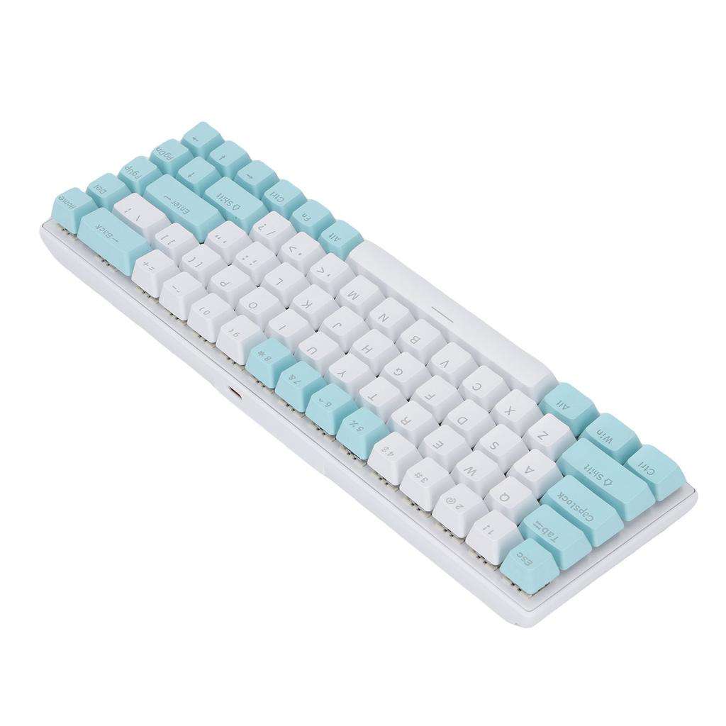Механическая клавиатура 60 процентов RGB Синий переключатель 68 клавиш Проводная игровая клавиатура для ПК Ноутбука Зеленый Белый