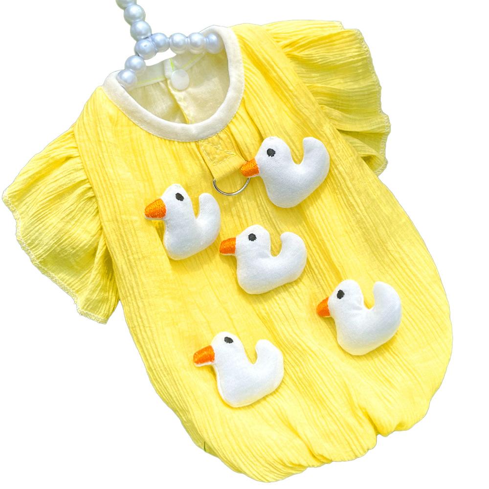 Средняя Собака Домашний Питомец Кошка Утка Милый Топ Тяга Собака Кошка Принадлежности Тедди Бигбеар Корги Одежда для Собак