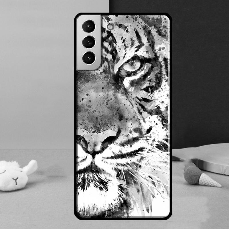Чехол для телефона с изображением лица льва и тигра для Samsung Galaxy S25 Ultra S24 S23 Ultra S9 S10 S20 S21 S22 Plus S24 FE