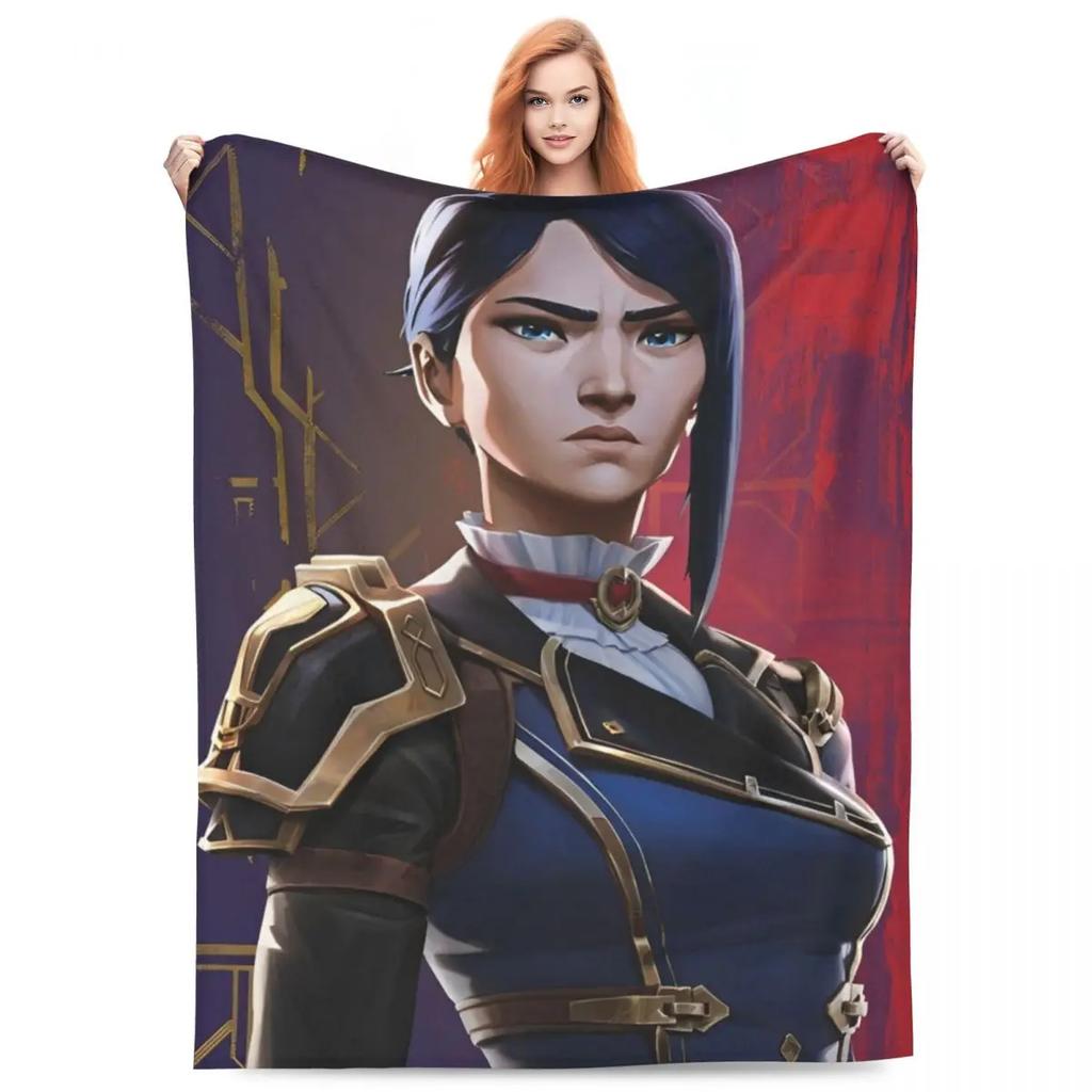 Фланелевое одеяло Arcane Caitlyn Game, теплое мягкое покрывало для пикника на открытом воздухе, покрывало для дивана и кровати