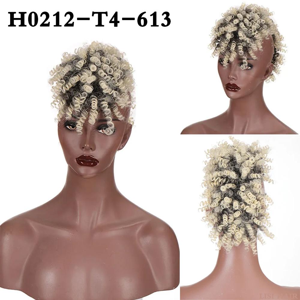 MISS WIG Синтетический вьющийся парик ирокез с заколкой для наращивания волос, пышный хвост с челкой, мягкий вьющийся парик ирокез