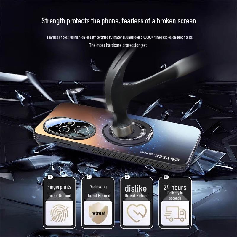 Магнитный вращающийся чехол-подставка для телефона Honor 200/300: Матовое, Полное покрытие, Защита от падений, Противоскользящая защита