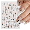 Graffiti Strips Nail Stickers for Women Nail Art Decorations Rose Gold Abstract Line Spring 3D Slider for Manicure Polish Tattoo