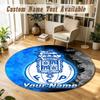 Round Rug Custom NameFC Porto Pattern Non Slip Carpet Home Floor Decor