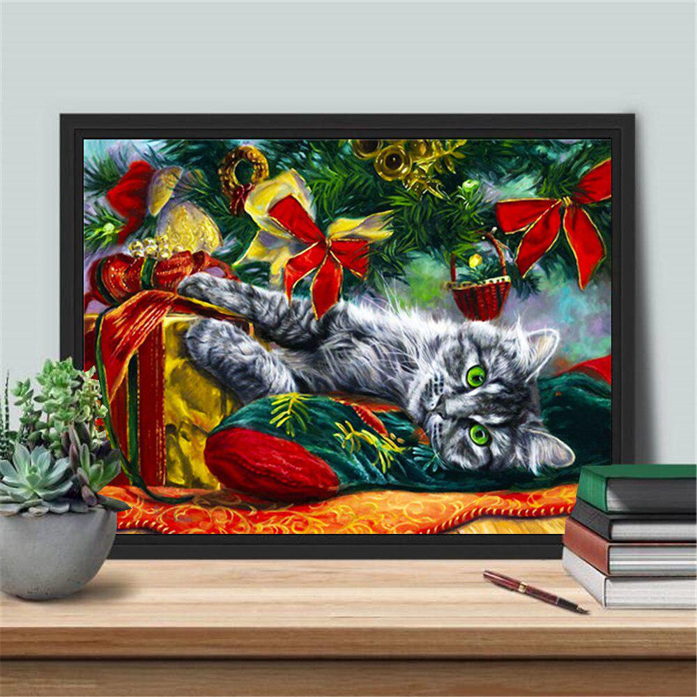 Алмазная картина Полный квадратный/круглый кот Алмазная вышивка Распродажа Рождественская мозаика Животное Настенный художественный декор