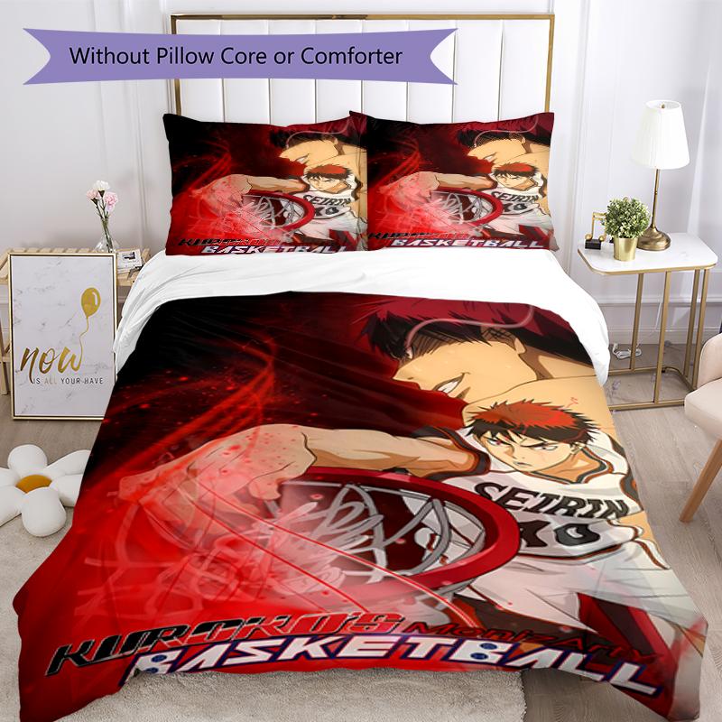 3pcs Kuroko's Basketball2 pattern bedding set duvet cover set includes duvet cover &pillowcases, perfect all season bedroom decoration & gift